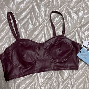 Patent Leather Push Corset Top,